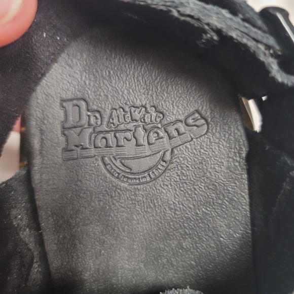 Doc Martens Unisex Suede Leather Carlson Mule Size 6 L 5 M Black Buckle Round - Picture 6 of 11